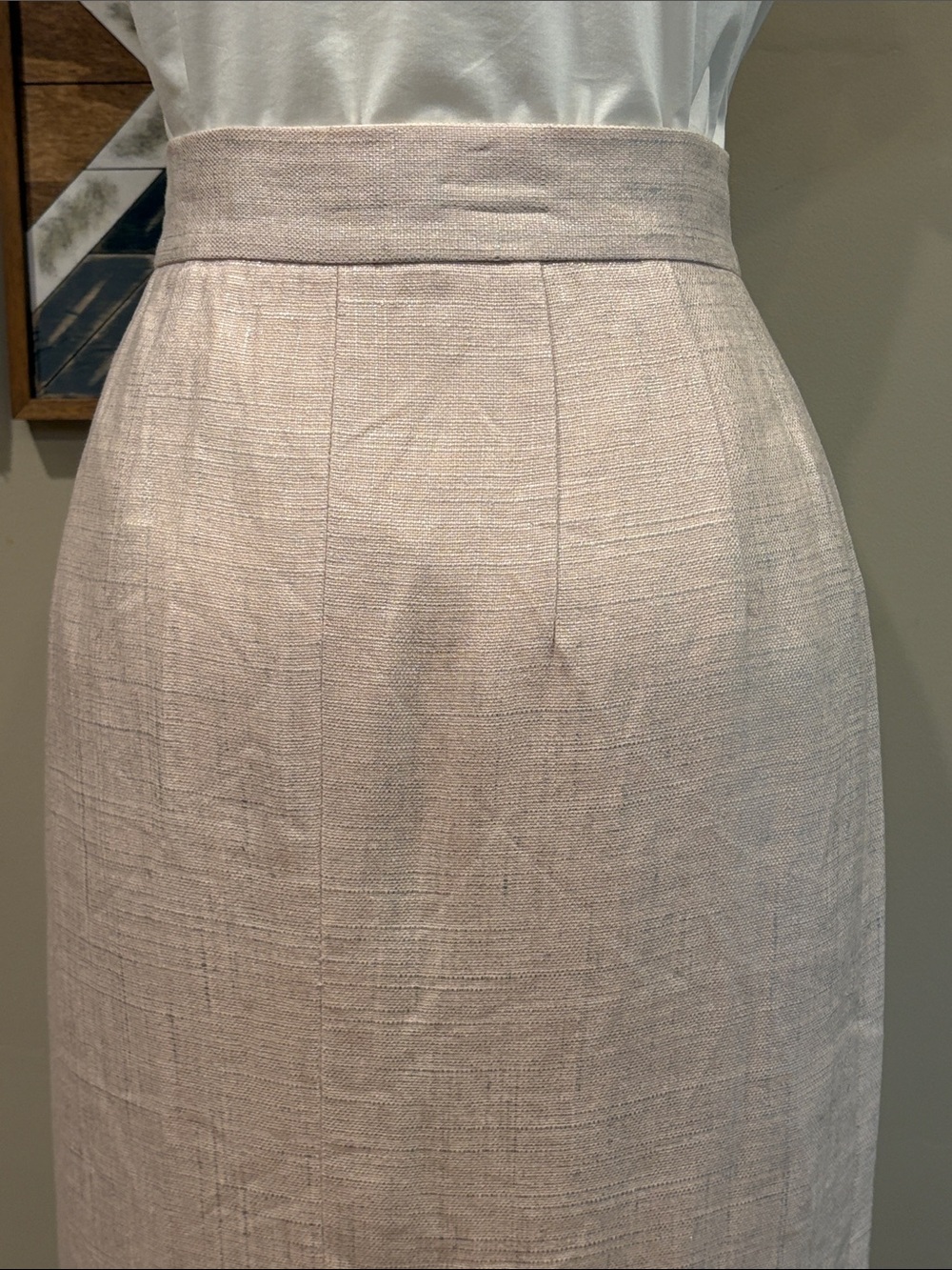 Vintage Ralph Lauren Collection Light Pink Linen Pencil Skirt size 6 - Picture 7 of 13